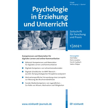 Psychologie in Erziehung und Unterricht 1/2021
