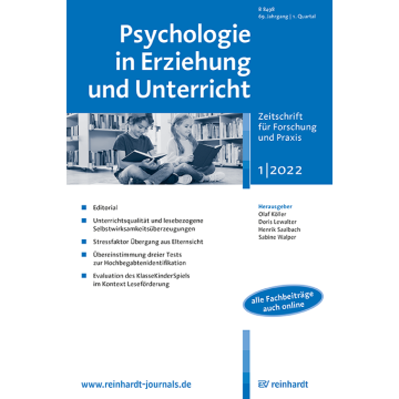 Psychologie in Erziehung und Unterricht 1/2022